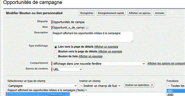ajouter hyperlien campagne