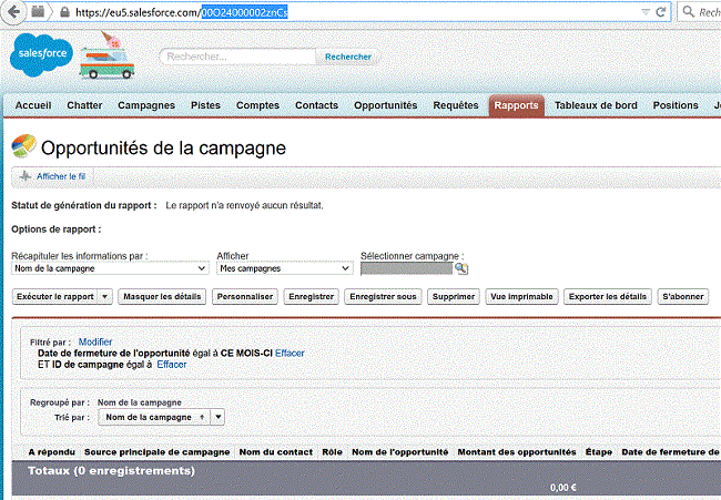executer rapport salesforce