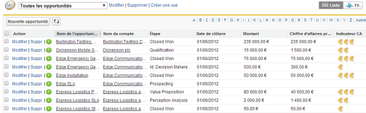 résultat liste