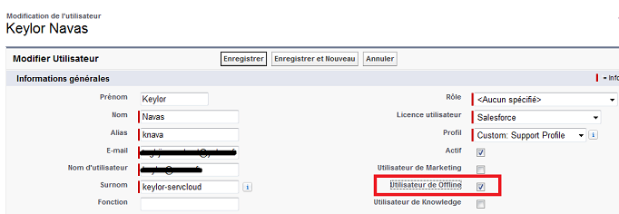 paramétrage salesforce offline