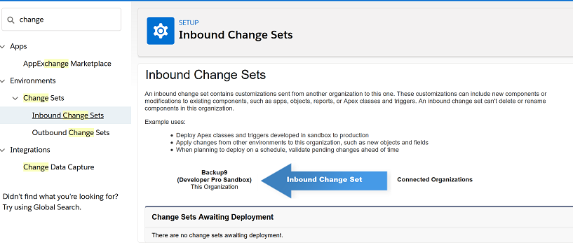 Inbound Change Set Wait