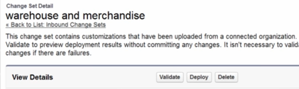 Inbound Change Set Deploy