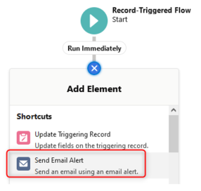 ajout de composant Send Email Alert dans un flux