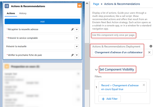 Déploiement utilisé par Actions and Recommendations